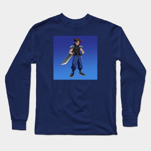 Final Fantasy VII x PHASIC 5 (Zack) Long Sleeve T-Shirt by Animator Afro